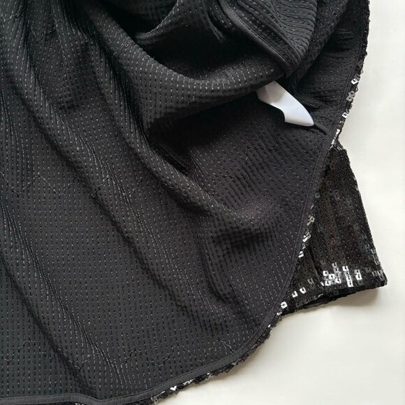 Good American Sequin Button Down Party Shirt - Black - Size 7 / 4x - Picture 8 of 9